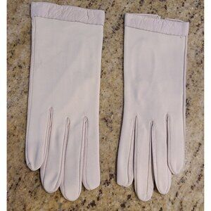 Vintage Size S 7 Beige Nylon Leather Palm 8.5" Gloves LeGant Bepoca Italy